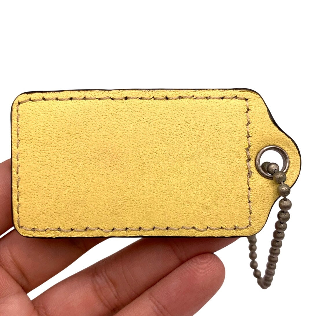 2.5" COACH Yellow Fob Bag Charm Hang tag Hangtag