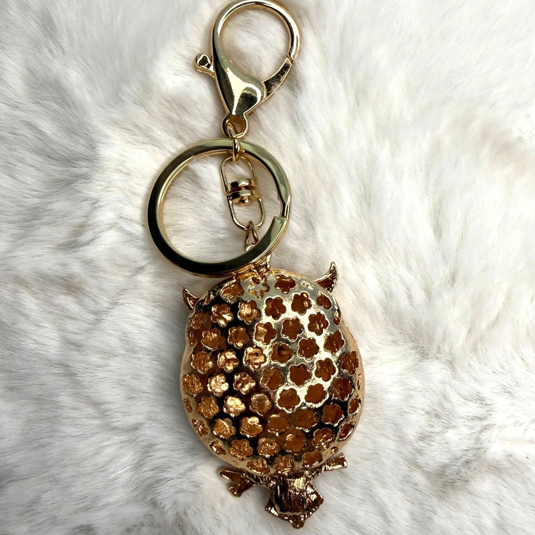 Cute Animal Owl Rhinestone Crystal Owl Keychain Fashion Charm Bag Charm
