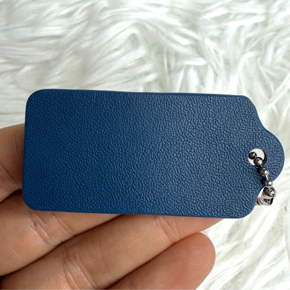 2" COACH Blue Fob Bag Charm Hang tag Hangtag
