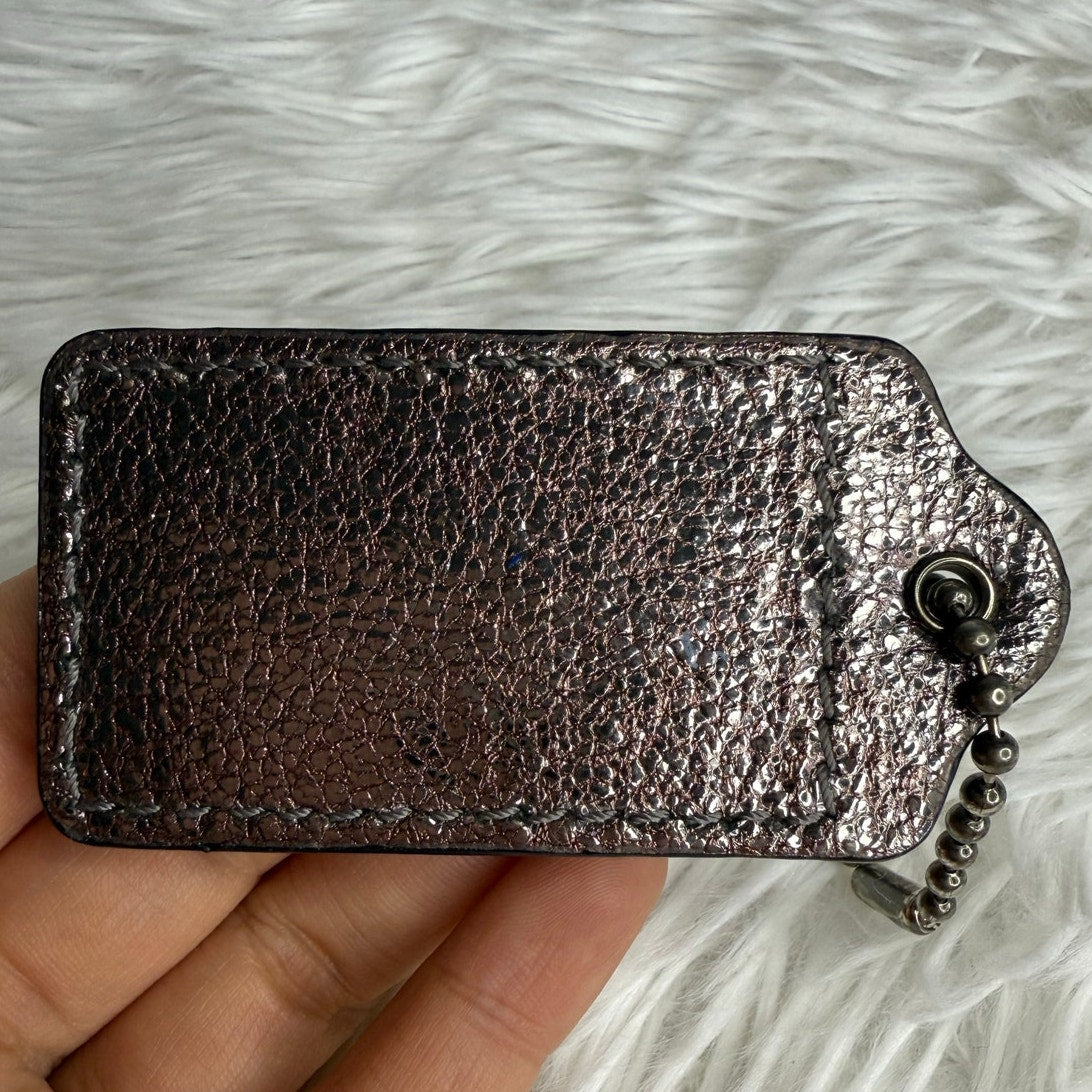 2.5" COACH Silver Fob Bag Charm Hang tag Hangtag