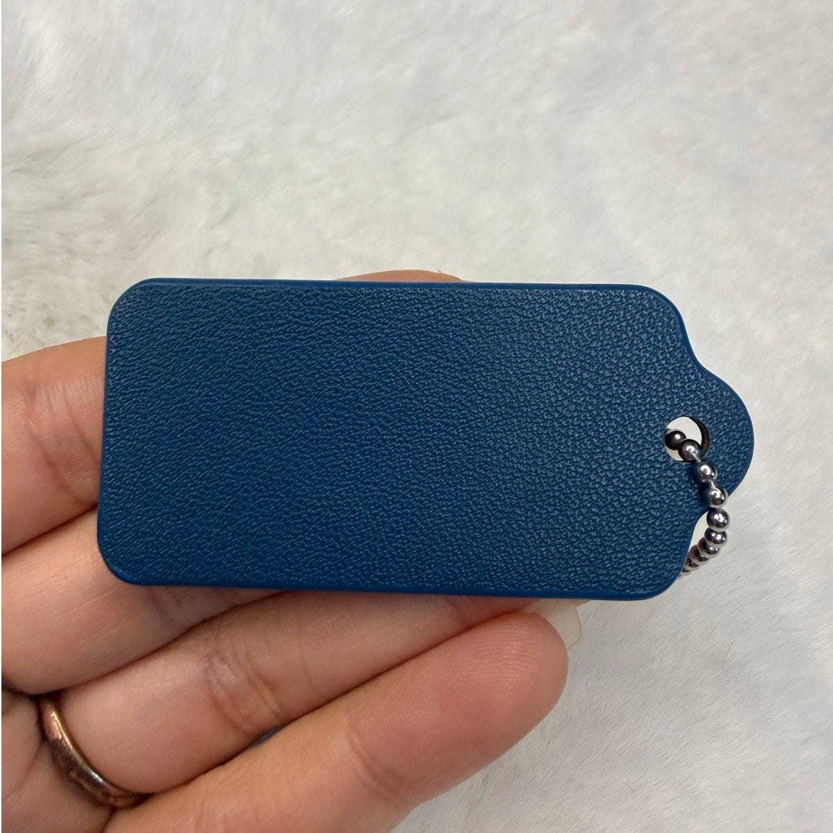 1.5" COACH Blue Fob Bag Charm Hang tag Hangtag