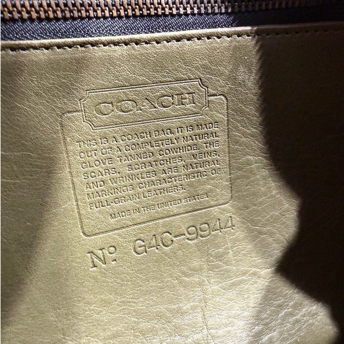 Vintage Coach 9944 Taylor Olive Green Crossbody