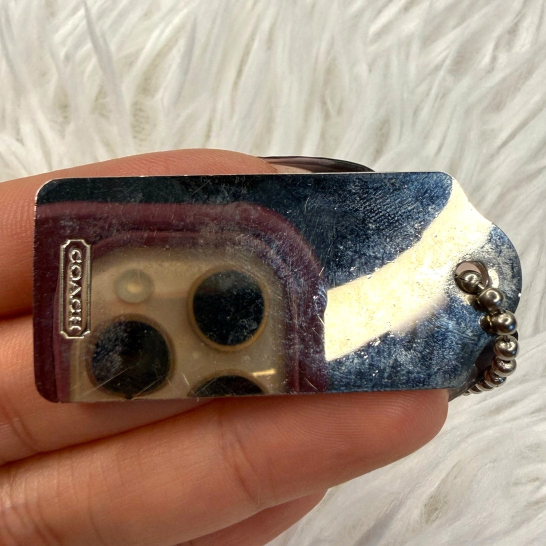 1.5" COACH Metal Pink Fob Bag Charm Hang tag Hangtag