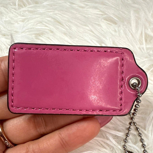 2" COACH Patent Leather Pink Fob Bag Charm Hang tag Hangtag