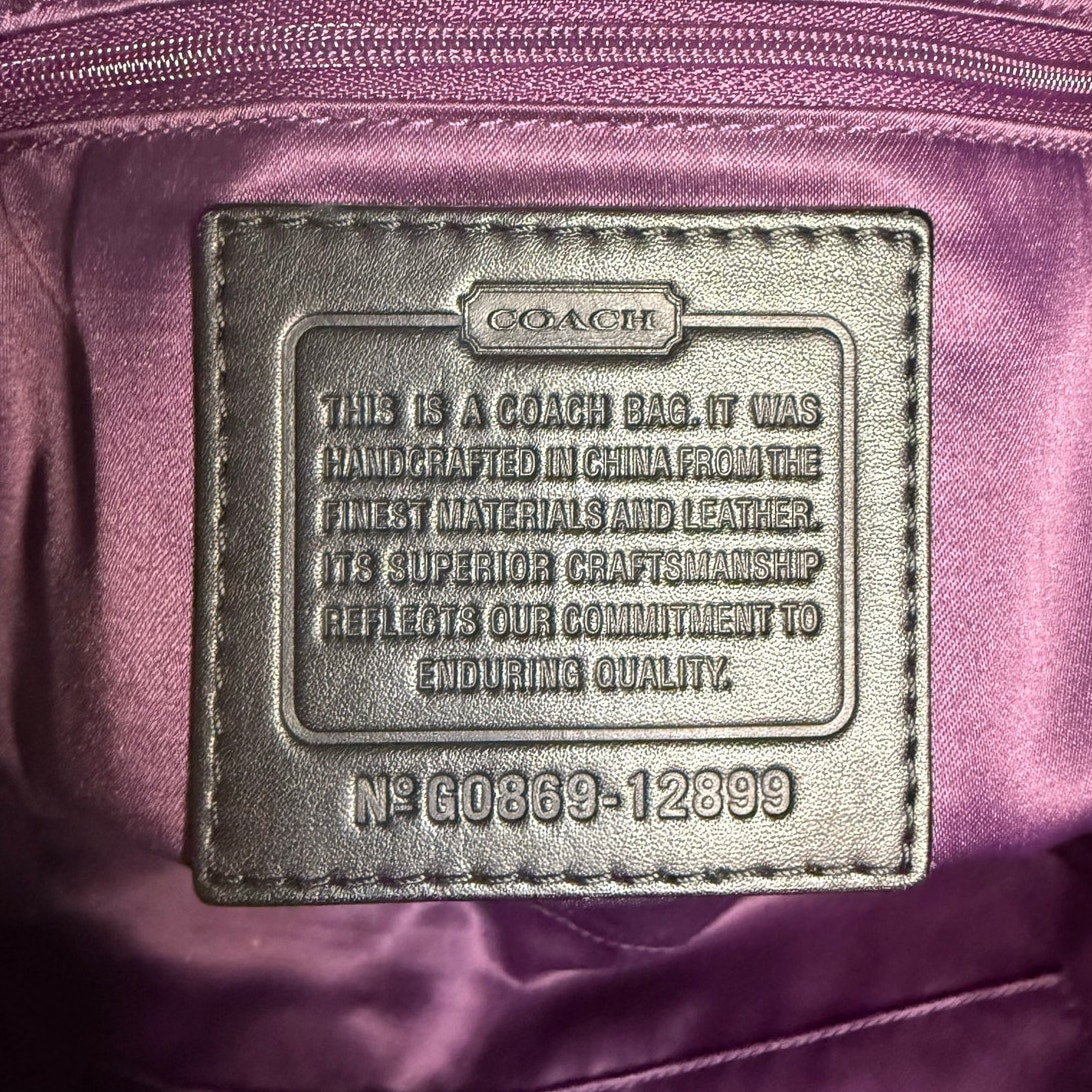 y2k Coach Patchwork Tote Shoulder Handbag Purse Grey Silver Black 12899