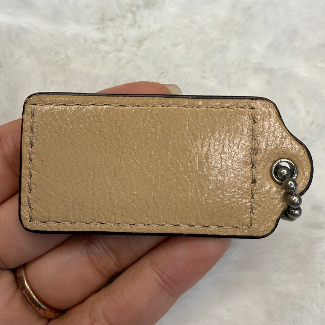 2" COACH Shiny Tan Fob Bag Charm Hang tag Hangtag