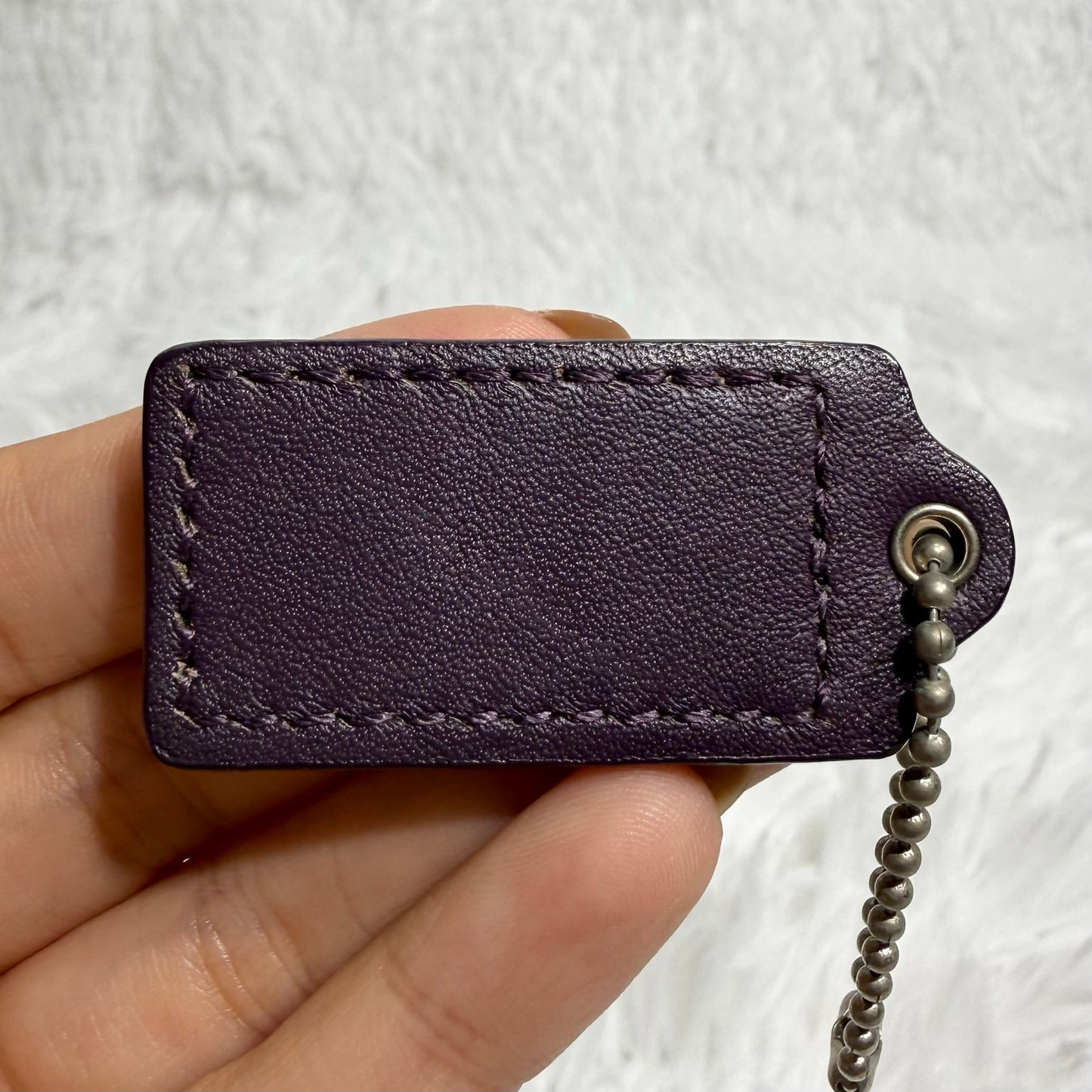 1.5" COACH Purple Fob Bag Charm Hang tag Hangtag