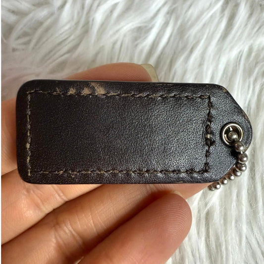 1.5" y2k COACH Brown Fob Bag Charm Hang tag Hangtag