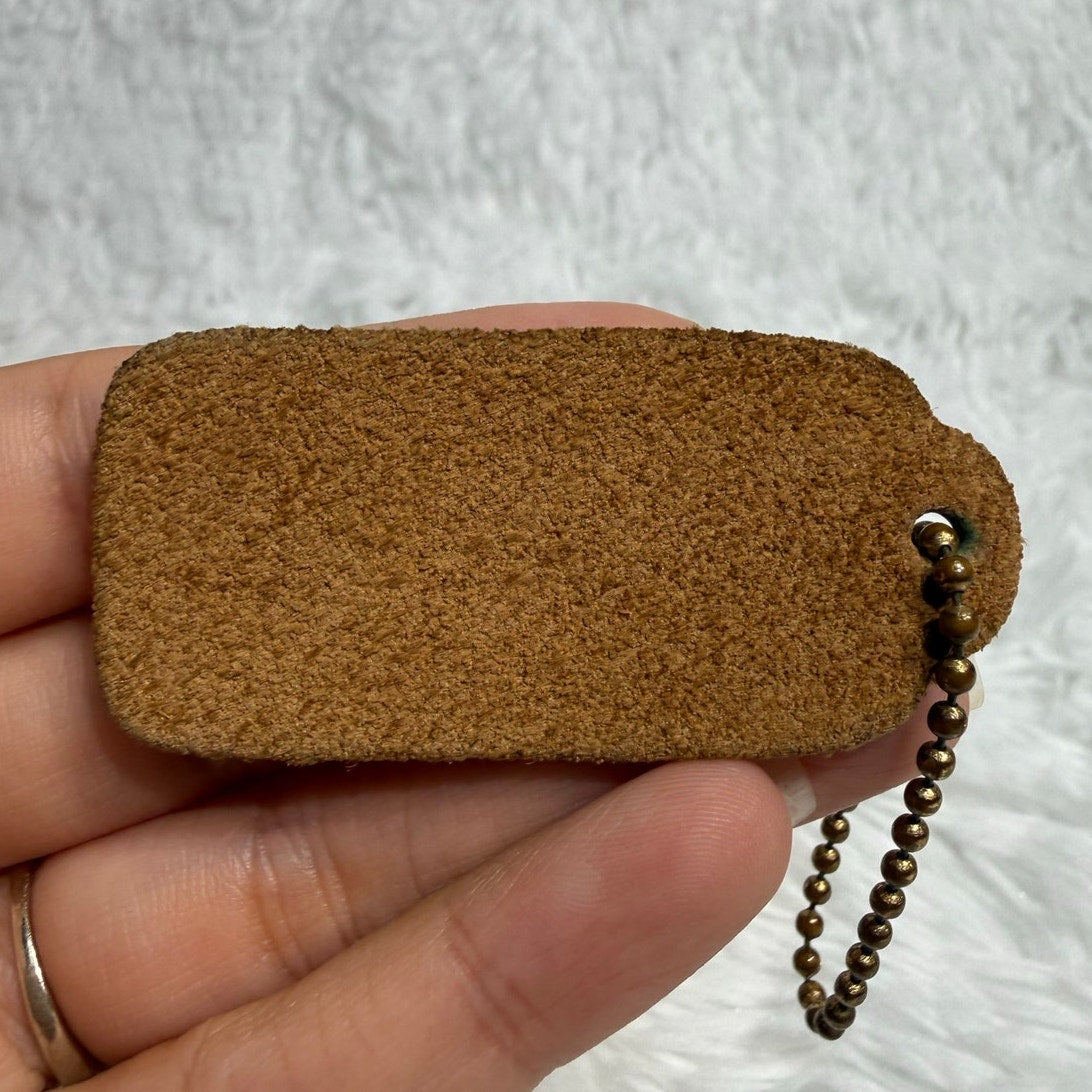 2" Vintage COACH 1 sided Saddle Fob Bag Charm Hang tag Hangtag