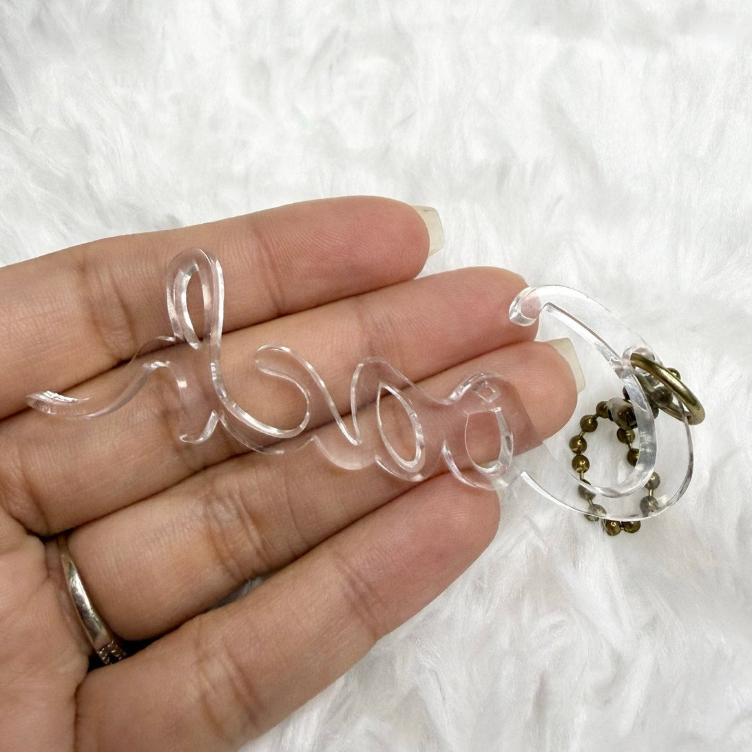3” COACH Clear Poppy Fob Bag Charm Hang tag Hangtag
