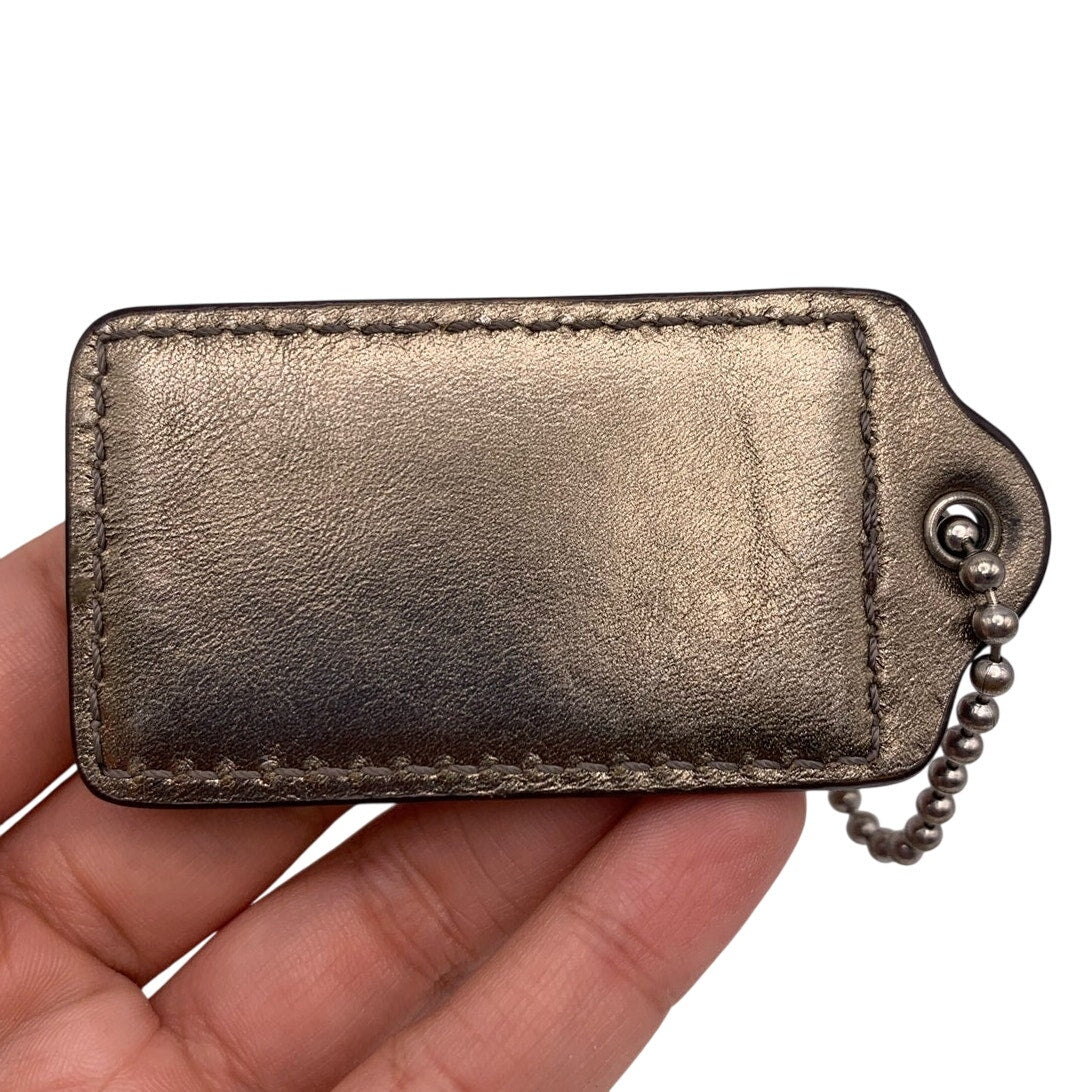 2.5" COACH Bronze Fob Bag Charm Hang tag Hangtag
