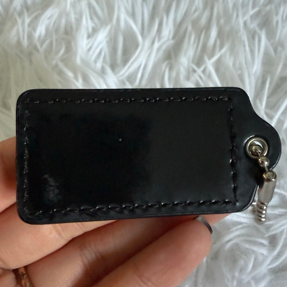 2" COACH Patent Leather Fob Bag Charm Hang tag Hangtag