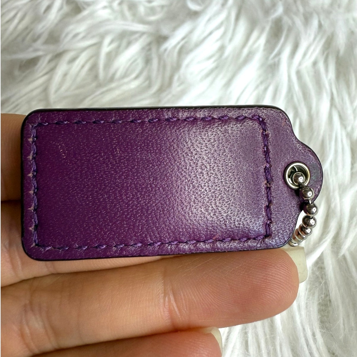 1.5" COACH Purple Fob Bag Charm Hang tag Hangtag