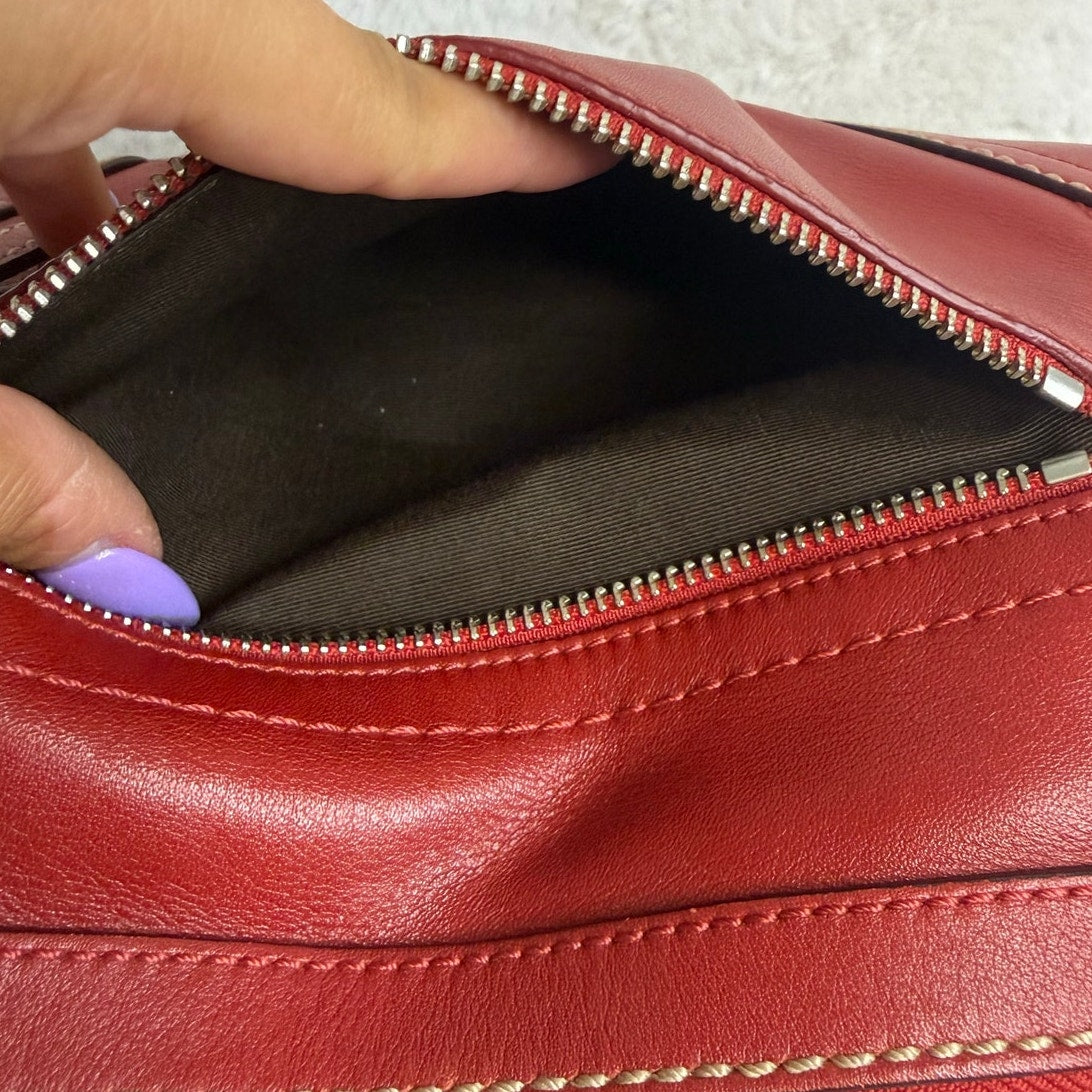 y2k Coach Red Convertible F12322 Hobo Shoulder Bag Crossbody