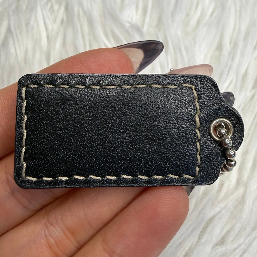 1.5” COACH Black Fob Bag Charm Hang tag Hangtag