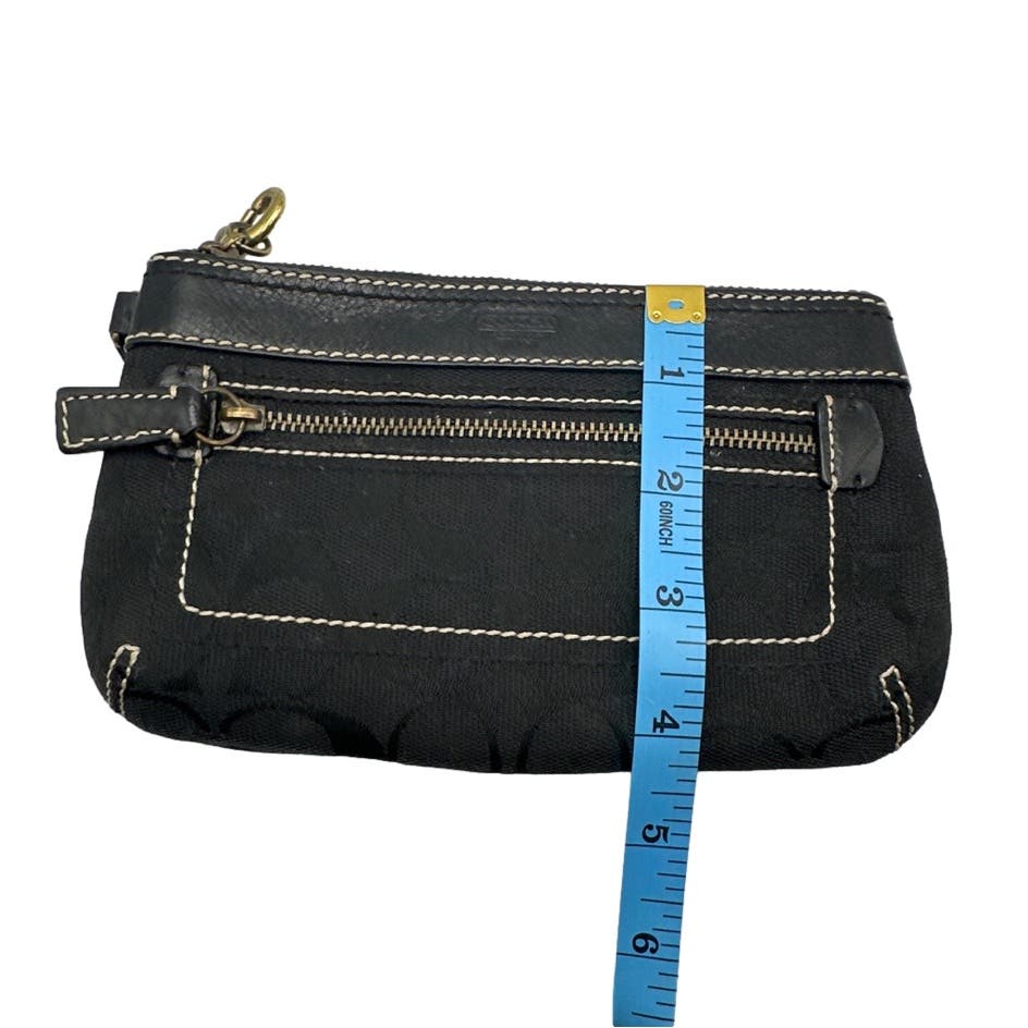COACH Black Signature Canvas Wristlet