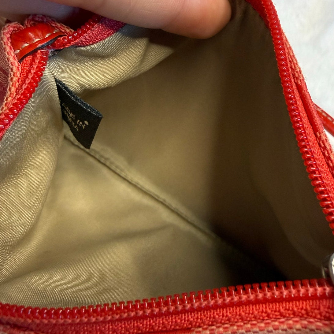 y2k COACH Red Signature Canvas Wristlet