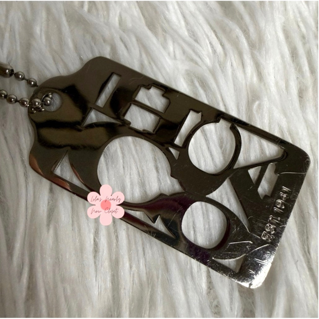 2" y2k COACH Metal Signature Est 1941 Fob Bag Charm Hang tag Hangtag