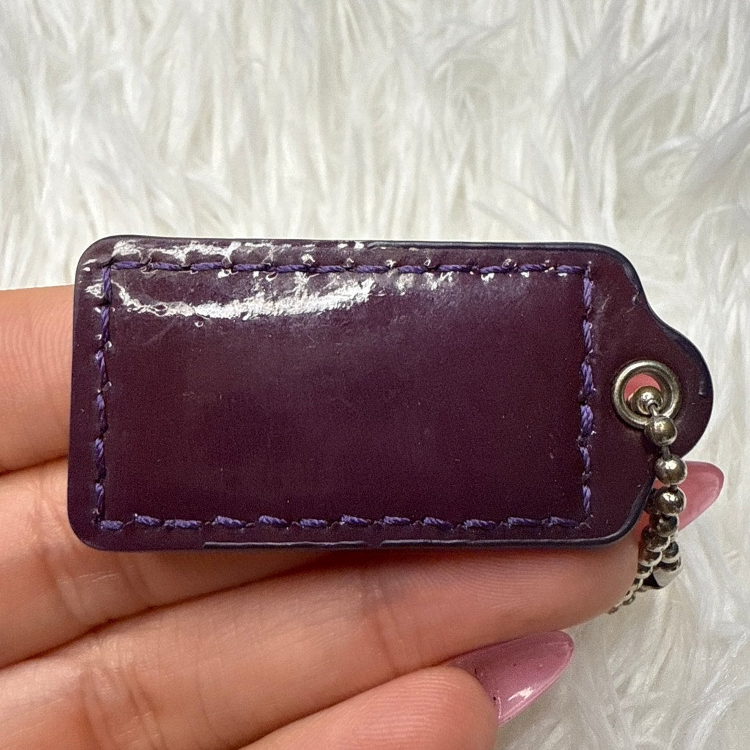1.5" COACH Patent Leather Fob Bag Charm Hang tag Hangtag