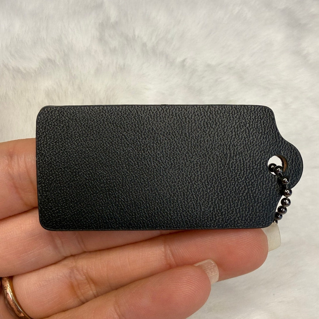 2" COACH Black Fob Bag Charm Hang tag Hangtag