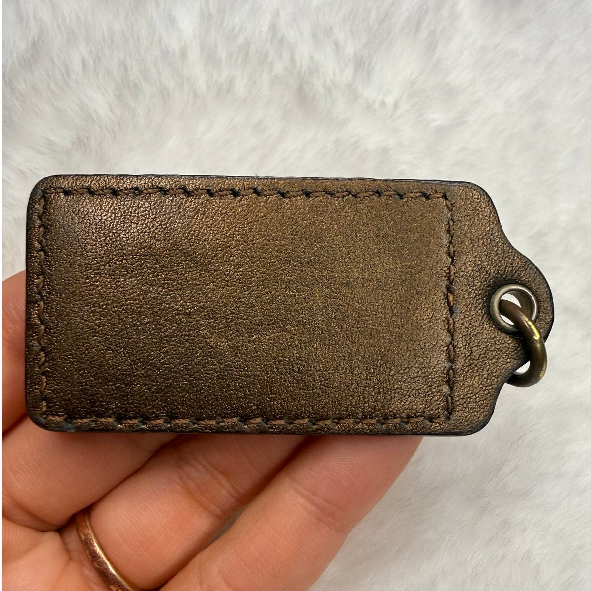 2" COACH Bronze Fob Bag Charm Hang tag Hangtag