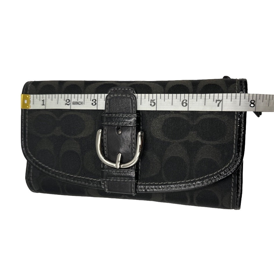 COACH Black Signature Canvas Wallet