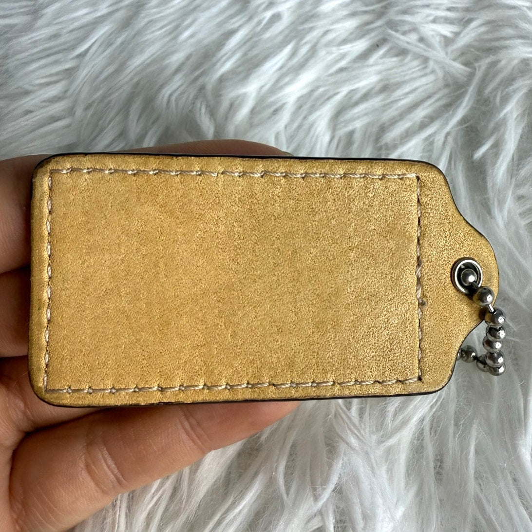 3" COACH Tan Fob Bag Charm Hang tag Hangtag