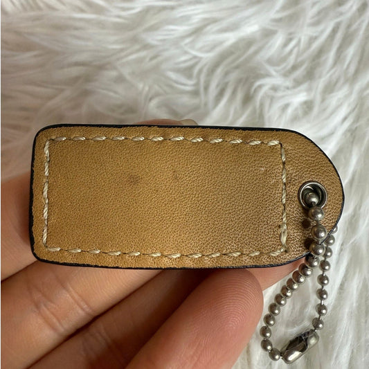 1.5" y2k COACH Tan Fob Bag Charm Hang tag Hangtag