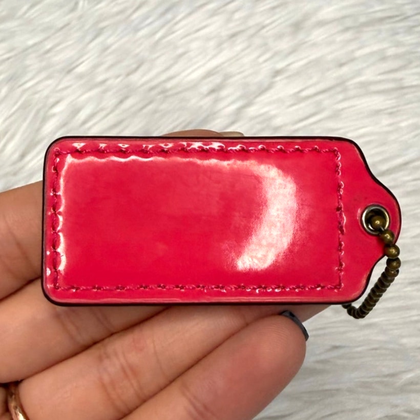 2" COACH Patent Leather Fob Bag Charm Hang tag Hangtag