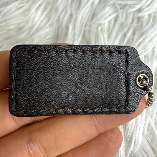 1.5" COACH Brown Fob Bag Charm Hang tag Hangtag