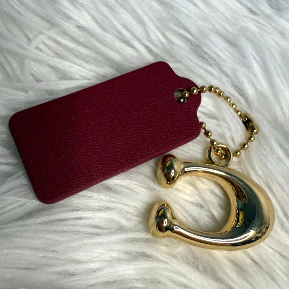 1.5" COACH "C" Hang Tag Hangtag Key Fob Bag Charm