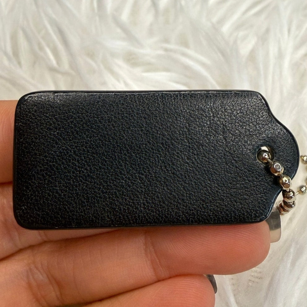 1.5" COACH Black Fob Bag Charm Hang tag Hangtag