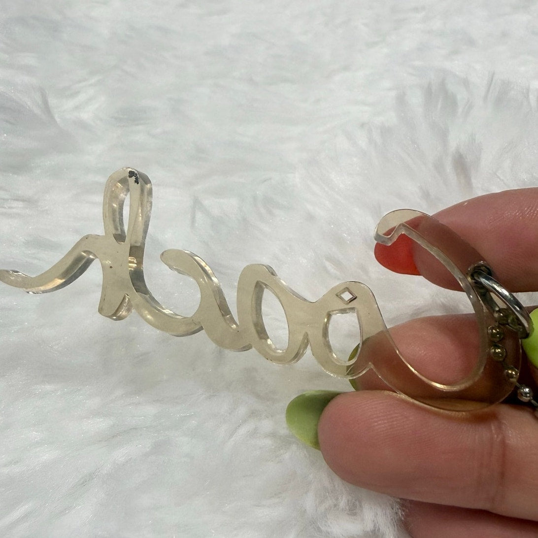 3" COACH Poppy Signature Script Fob Bag Charm Hang tag Hangtag