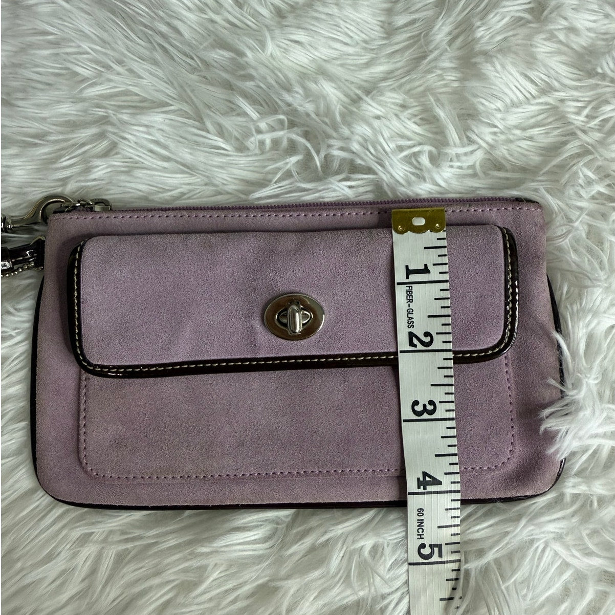 y2K COACH Suede Purple Wristlet
