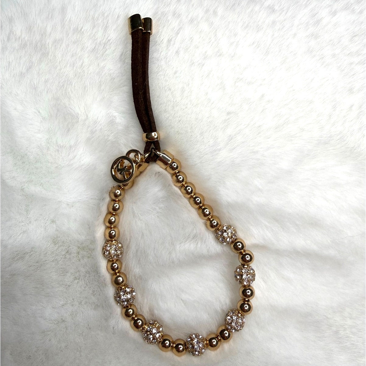 Michael Kors Gold-Tone Beaded Stretch Bracelet