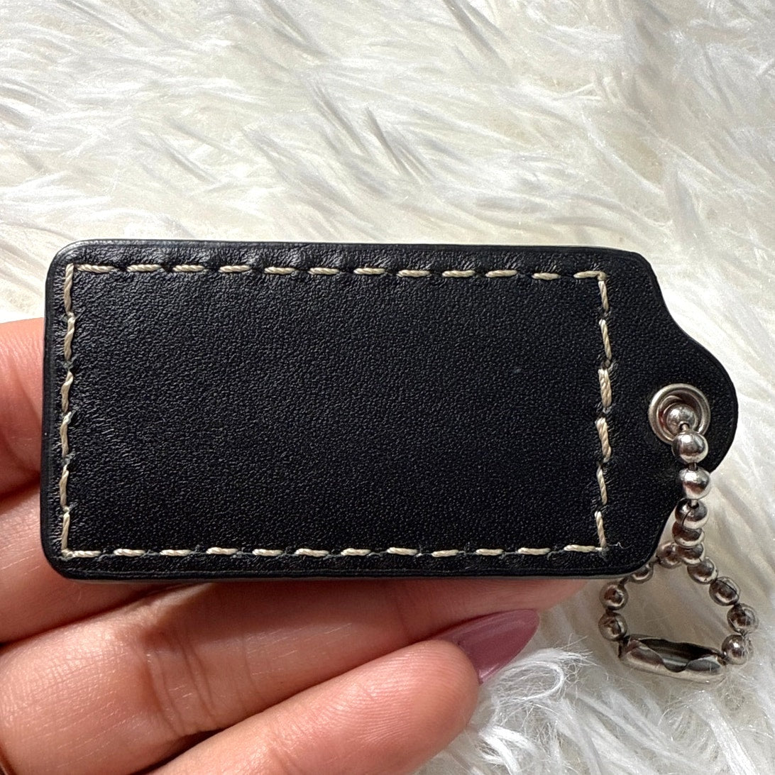 2” COACH black Fob Bag Charm Hang tag Hangtag