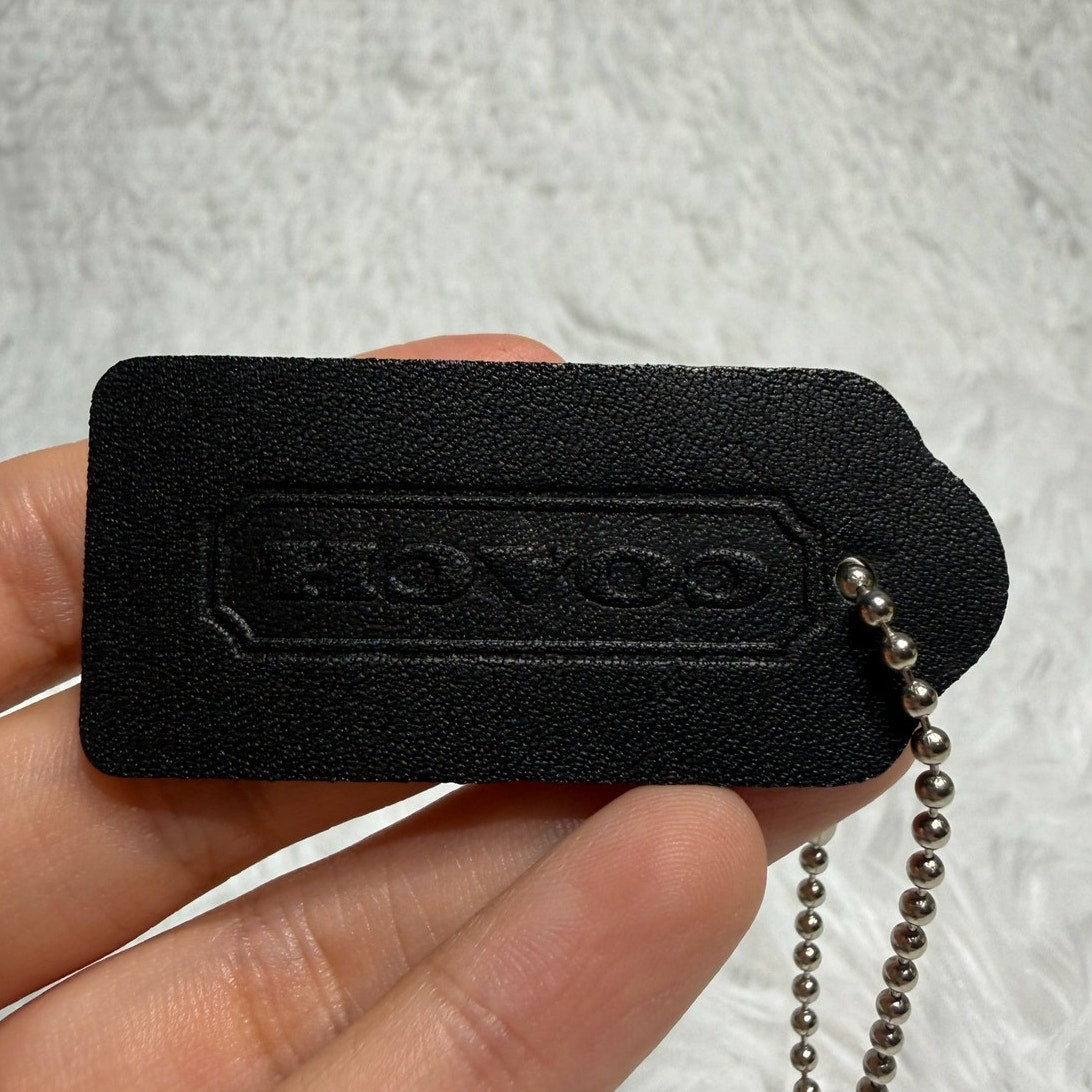 2" Vintage COACH Black Fob Bag Charm Hang tag Hangtag