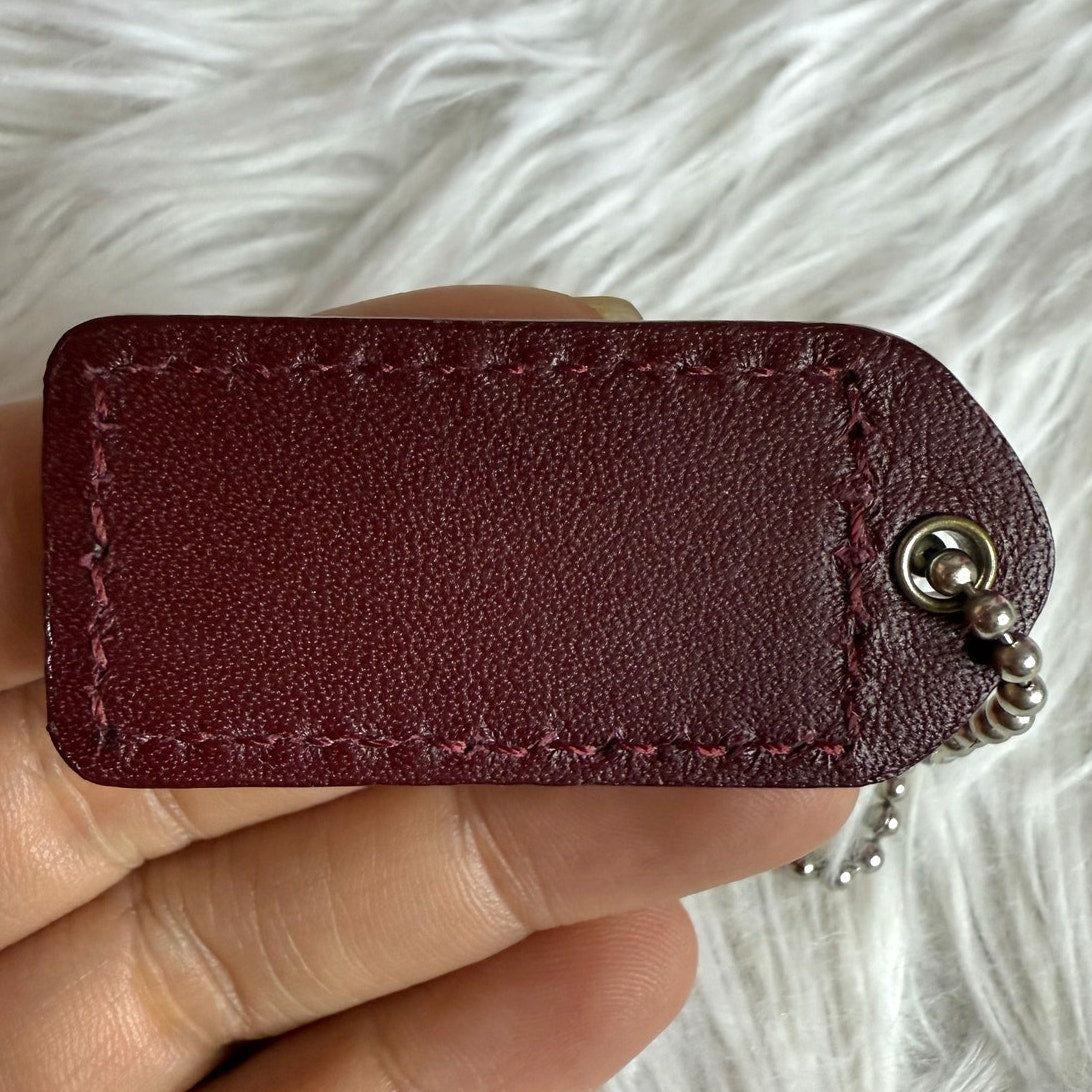 1.5" y2k COACH Vintage Suede Fob Bag Charm Hang tag Hangtag