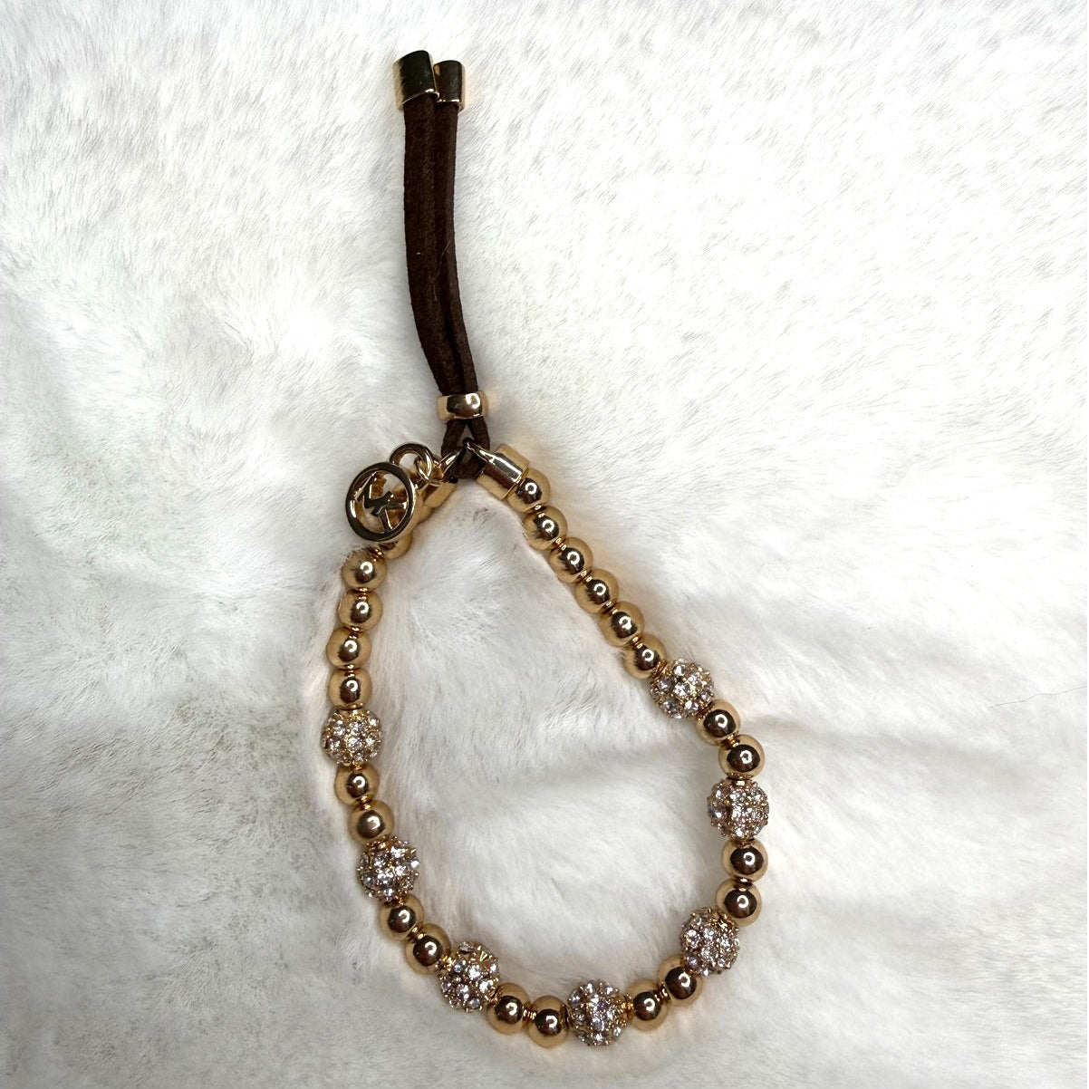 Michael Kors Gold-Tone Beaded Stretch Bracelet