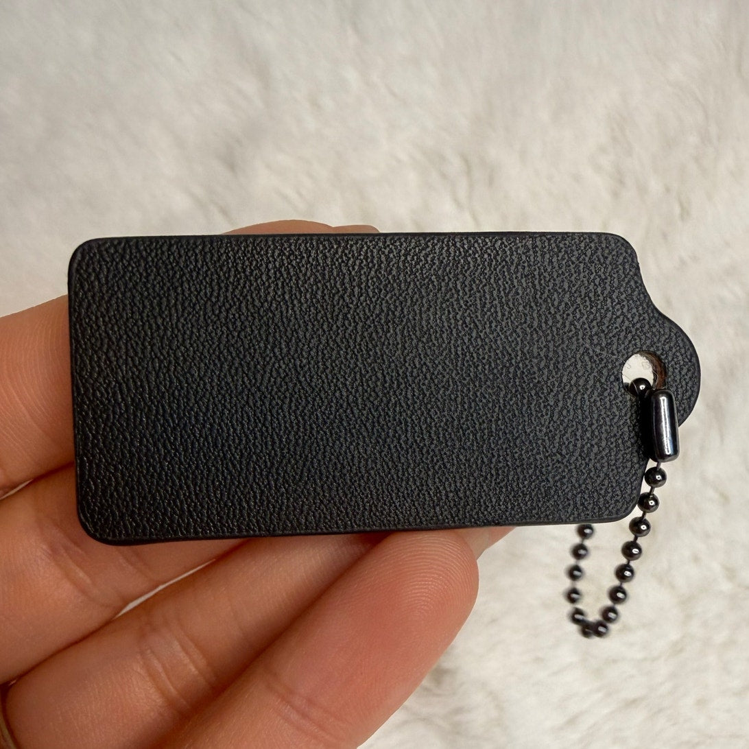 2" COACH Black Fob Bag Charm Hang tag Hangtag