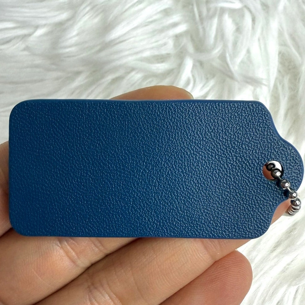 2" COACH BLUE Fob Bag Charm Hang tag Hangtag