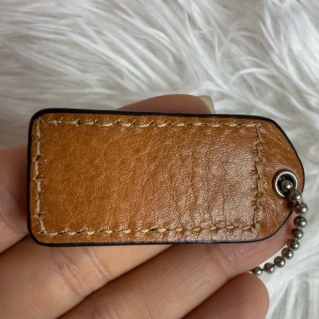 1.5" y2k COACH Brown Fob Bag Charm Hang tag Hangtag