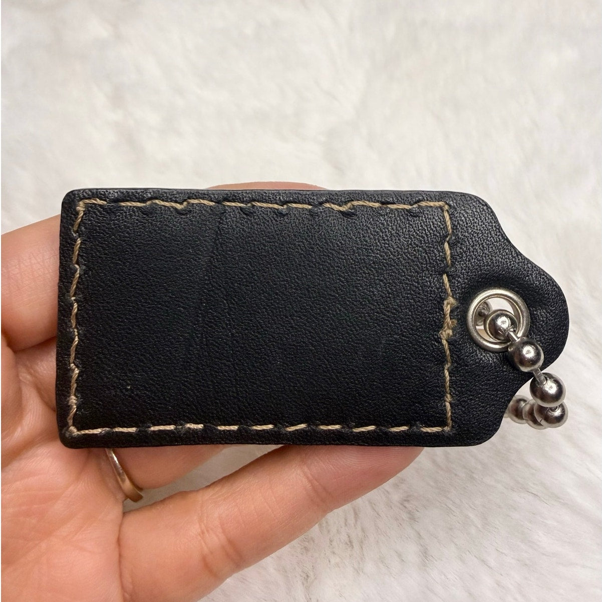 2.5” y2k COACH Black Fob Bag Charm Hang tag Hangtag