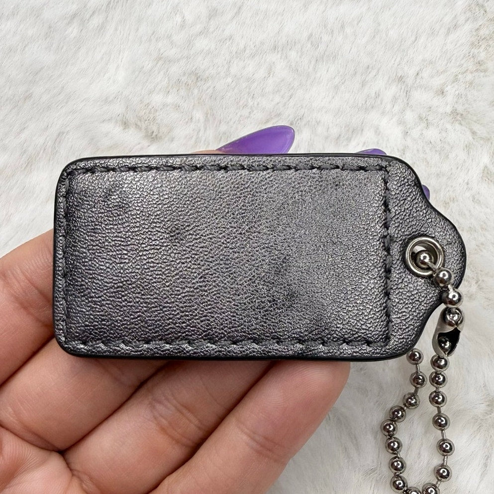 2" COACH Silver Fob Bag Charm Hang tag Hangtag
