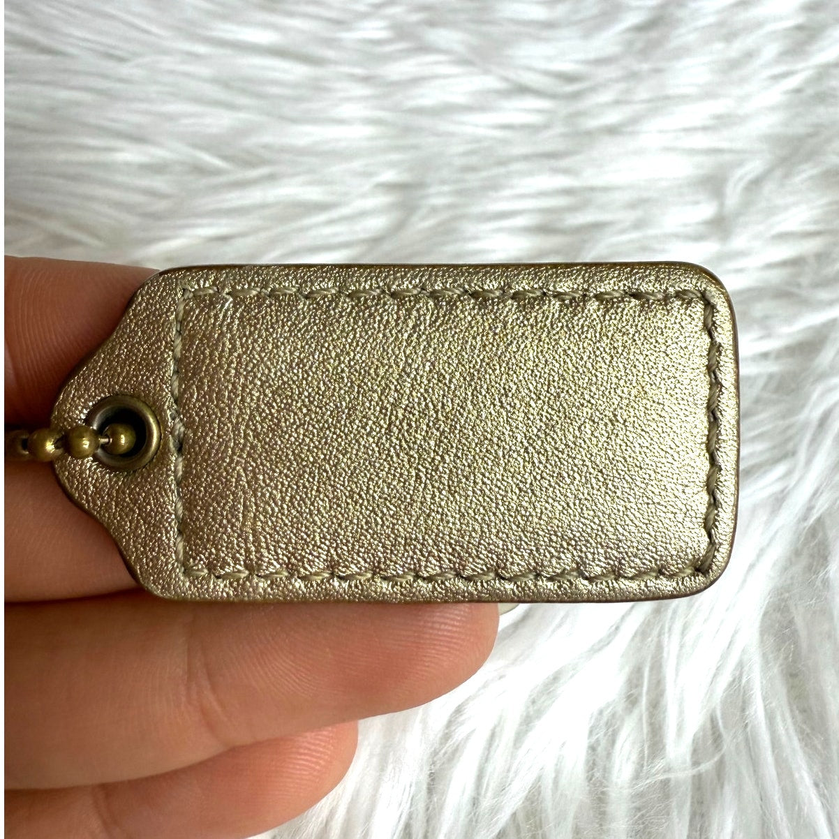 1.5" COACH Gold Fob Bag Charm Hang tag Hangtag