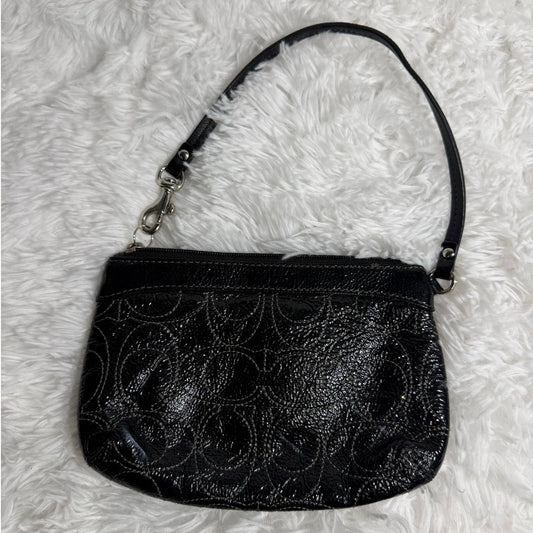 COACH Black Patent Leather Wristlet
