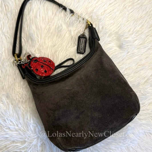 Vintage COACH 2001 Black Suede Shoulder Bag