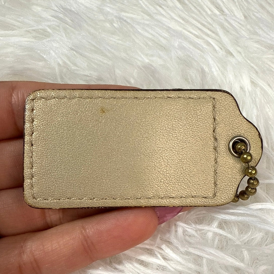 2" COACH Gold Fob Bag Charm Hang tag Hangtag