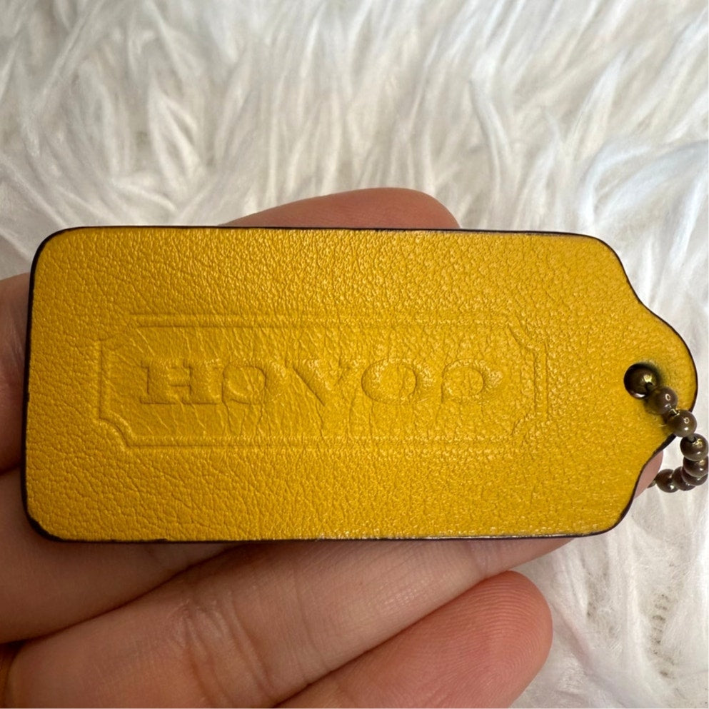 2” COACH Legacy Yellow Fob Bag Charm Hang tag Hangtag