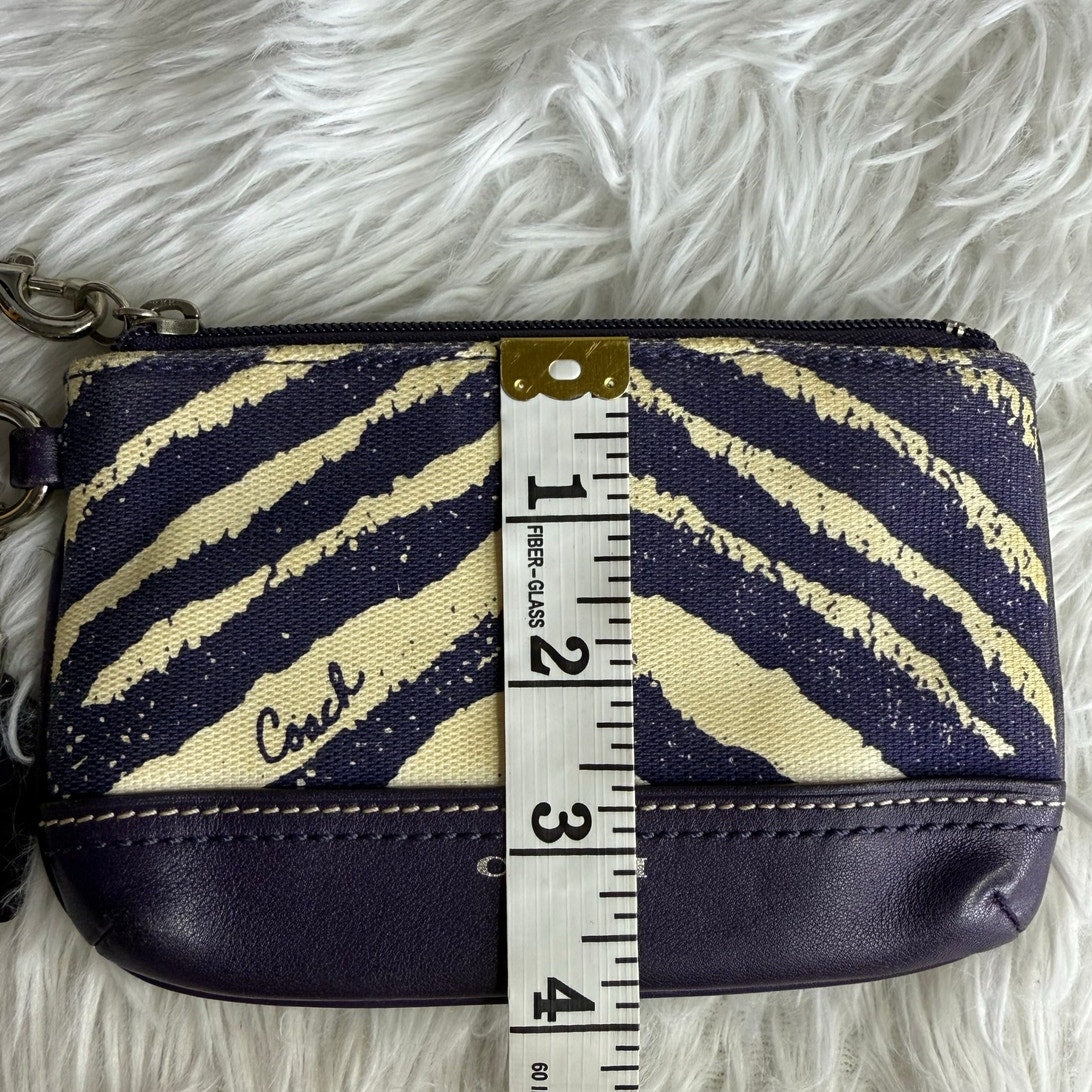 COACH Zebra Stripe Marine Wristlet